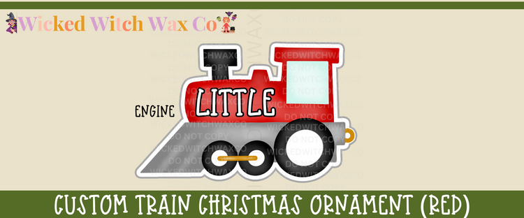 Christmas Train Ornament - Red or Pink