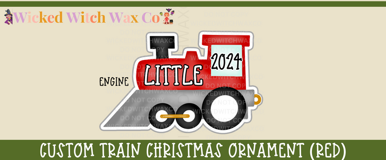 Christmas Train Ornament - Red or Pink