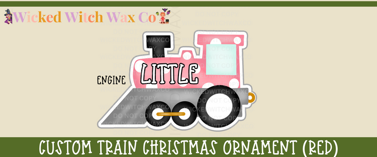 Christmas Train Ornament - Red or Pink