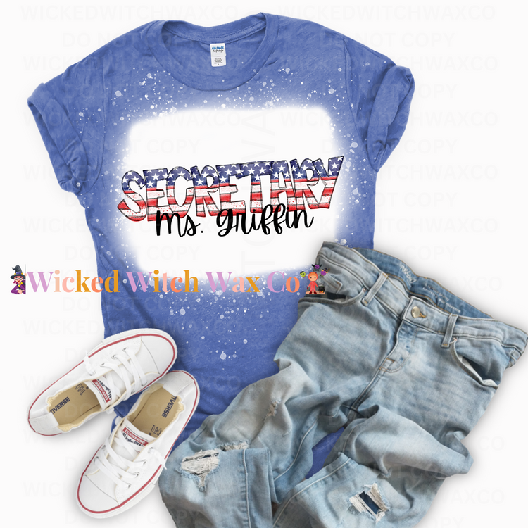 Secretary w/ Name (Red, White, and Blue) T-Shirt