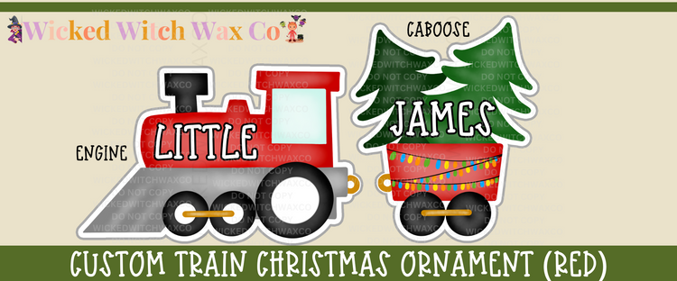 Christmas Train Ornament - Red or Pink