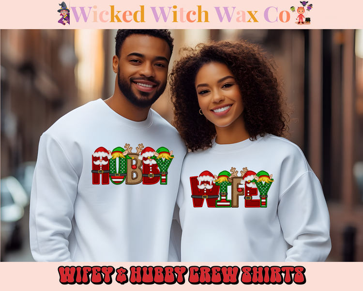 Hubby or Wifey - Christmas Alpha T-Shirt or Crewneck