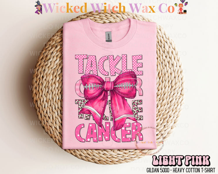 Tackle Cancer Pink Bow Cancer T-Shirt