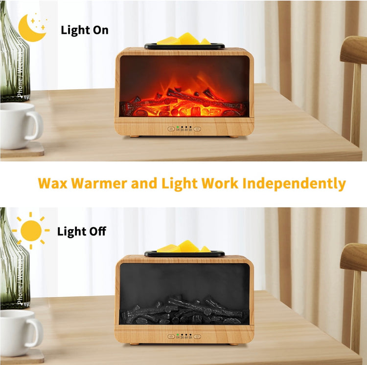 Electric Flame Fireplace Warmer/Melter - Woodgrain