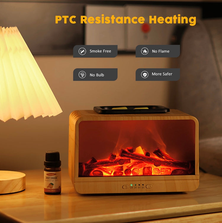 Electric Flame Fireplace Warmer/Melter - Woodgrain