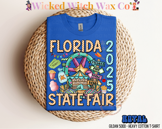 Florida State Fair 2025 Orange w/ Cyan Design (ADULT) T-Shirt