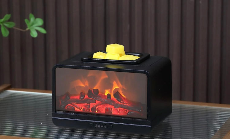 Electric Flame Fireplace Warmer/Melter - Black