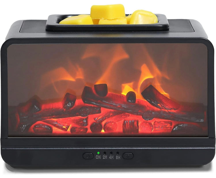 Electric Flame Fireplace Warmer/Melter - Black