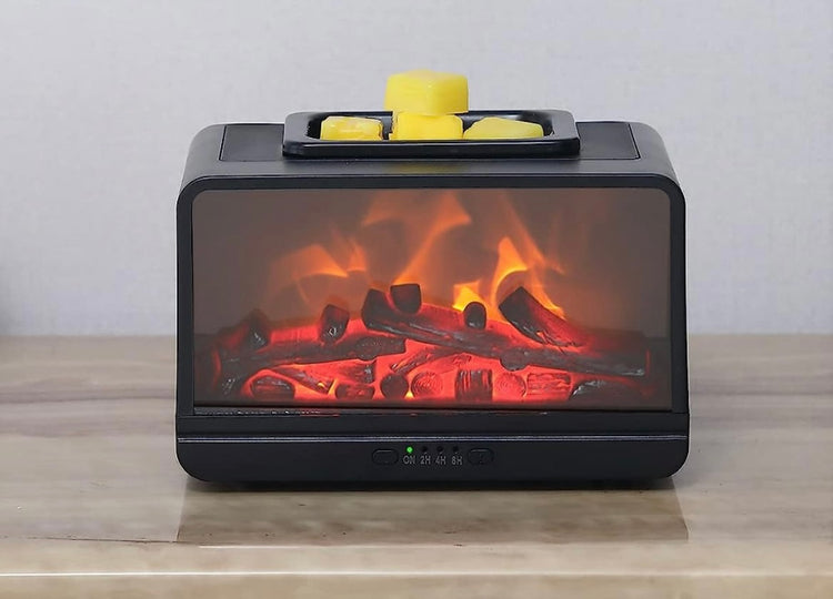 Electric Flame Fireplace Warmer/Melter - Black