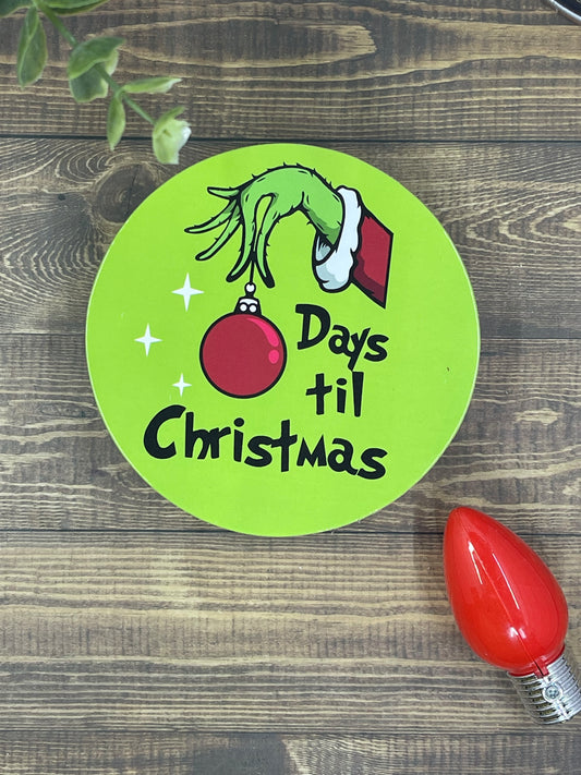 Grinch Drink Coasters with Cork Backing